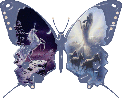 Gif licorne et chevaux