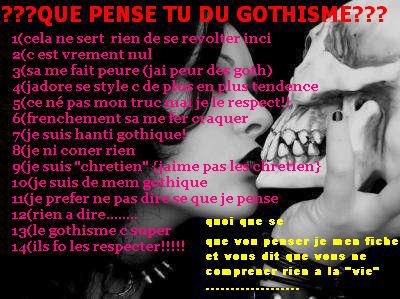Vous en pensez quoi du Gothisme?
